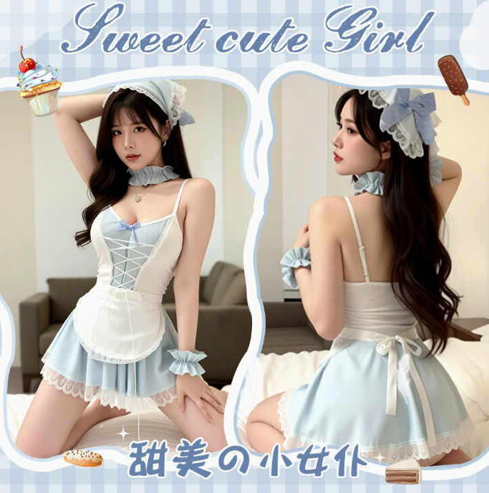 性感可爱女仆小胸透视火辣调情床上制服诱惑3.png