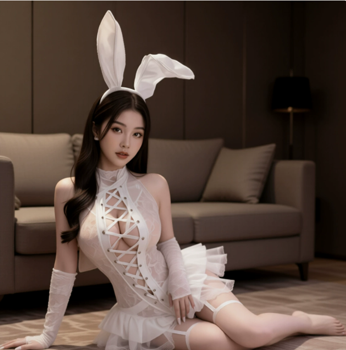 情趣内衣性感纯欲诱惑床上激情兔女郎火辣挂脖绑带连体衣5.png