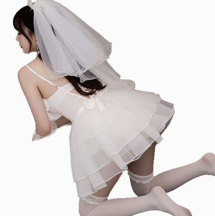 蕾丝网纱透视性感深V镂空诱惑低胸连体衣女新娘装4.png