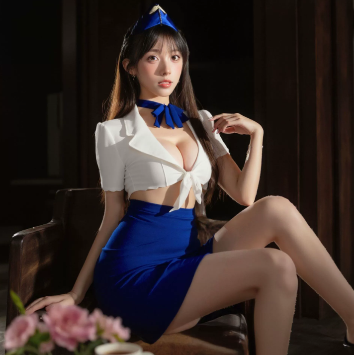 纯欲空姐制服性感深V免脱套装角色扮演诱惑3.png