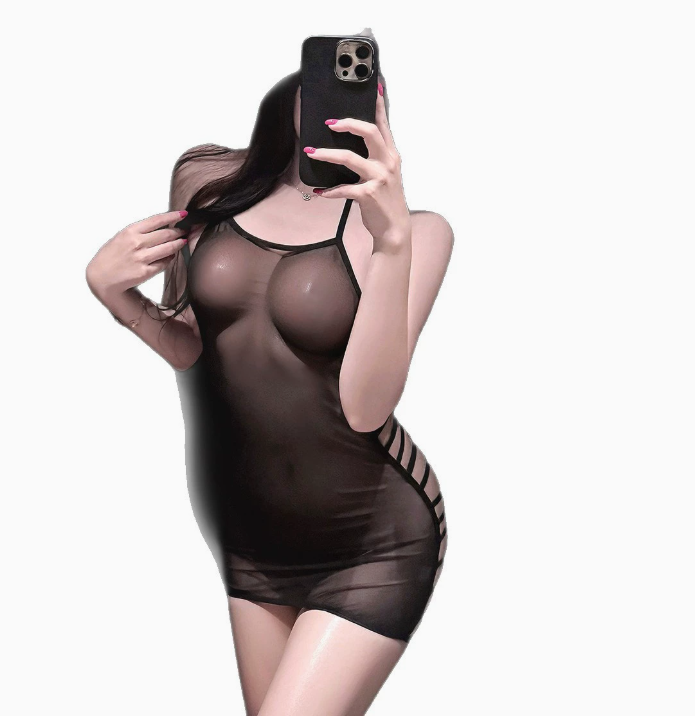 黑丝大码透明制服诱惑床上挑逗性趣紧身裸背套装5.png