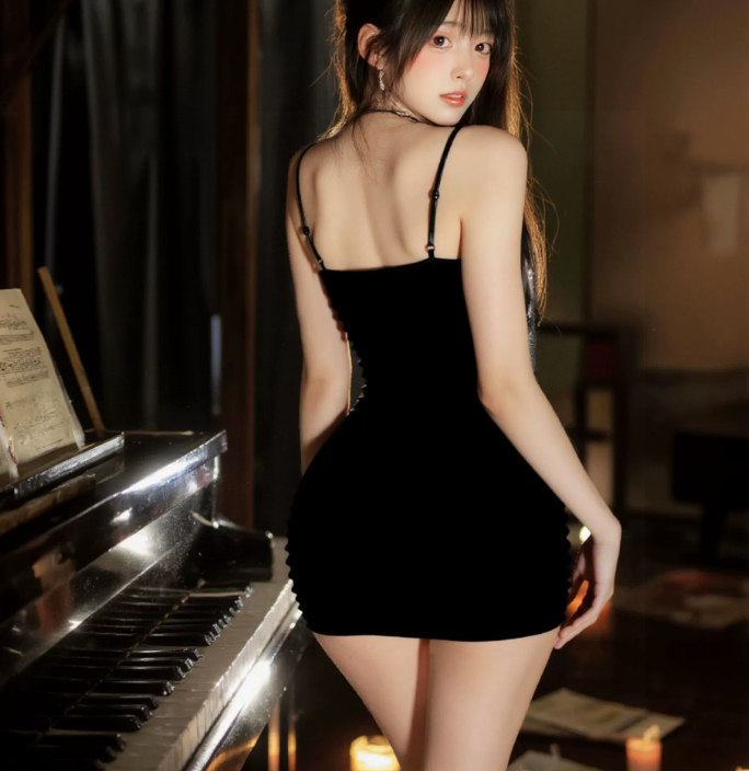 纯欲辣妹低胸性感夜场吊带开叉连衣裙胸垫紧身短裙新款3.png