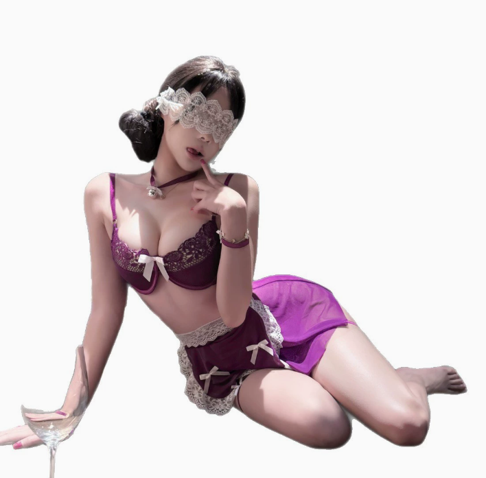 蕾丝花边情趣内衣女仆套装性感诱惑透视网纱三点床上3.png