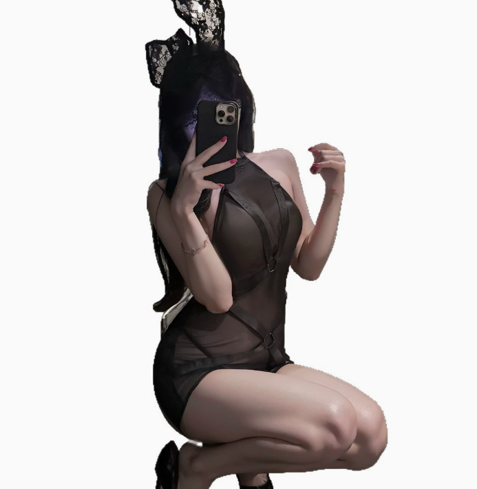 情趣内衣性感辣妹连体绑带网纱拼接透视制服诱惑免脱睡衣4.png