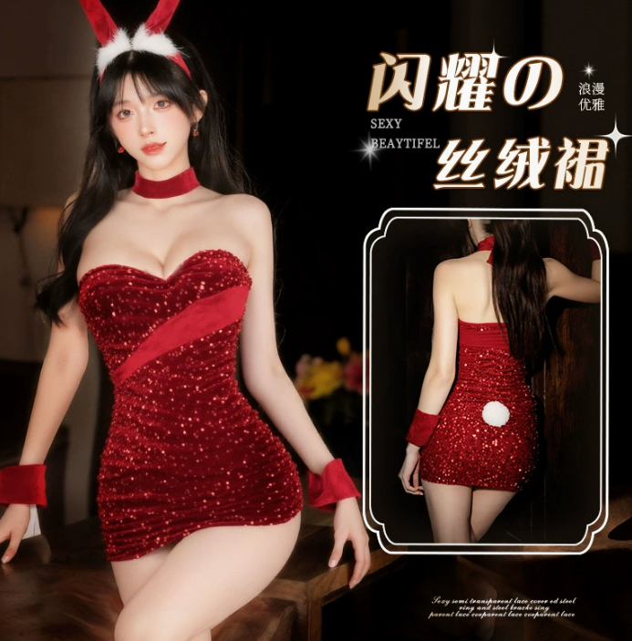 情趣装丝绒兔女郎激情衣服情趣内衣制服免脱情趣衣1.png