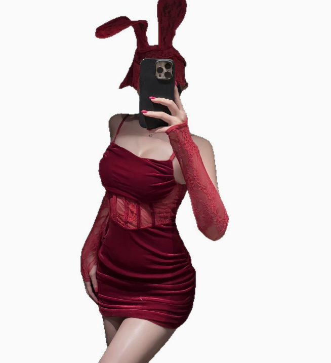 情趣内衣蕾丝吊带连衣裙性感纯欲情趣衣丝绒睡衣服制服套装4.png